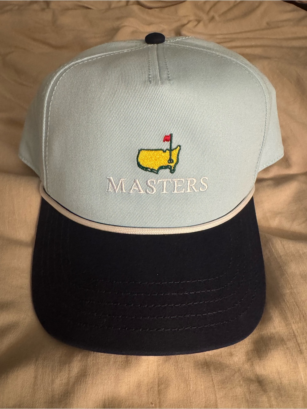 Masters Embroidered Golf Hat - Light Green & Navy